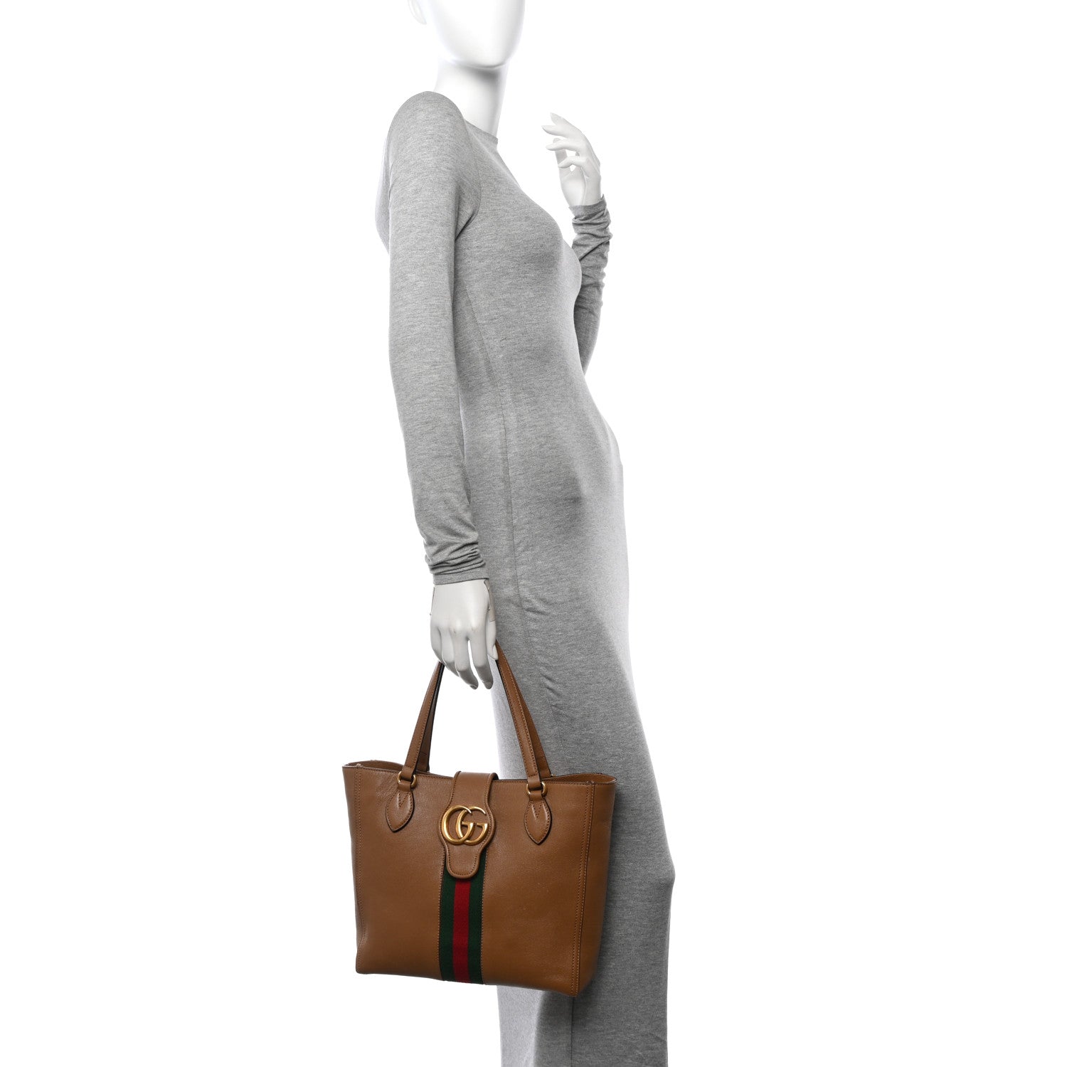 Gucci New Sakai Calfskin Lux Web Small Dahlia Tote Quartz Beige 2 of 13