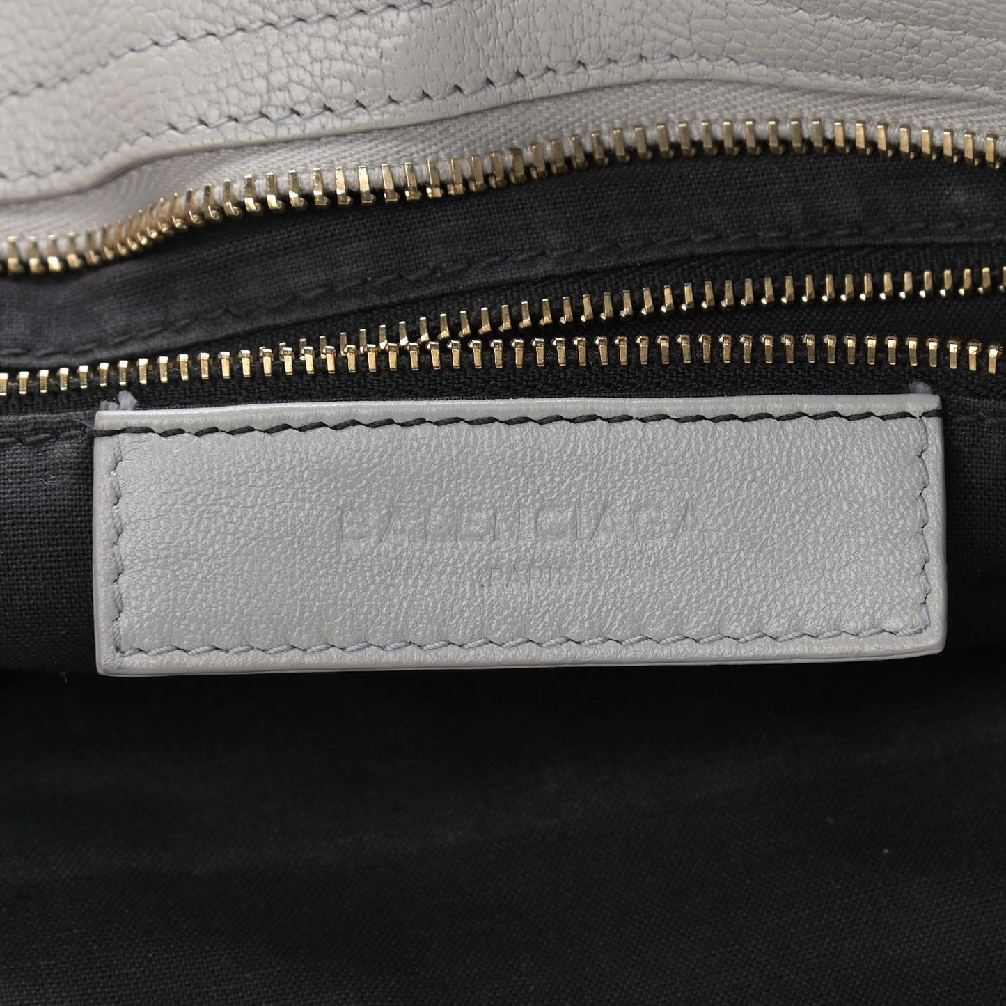 Chevre Gold Metallic Edge Hardware City Gris Perle