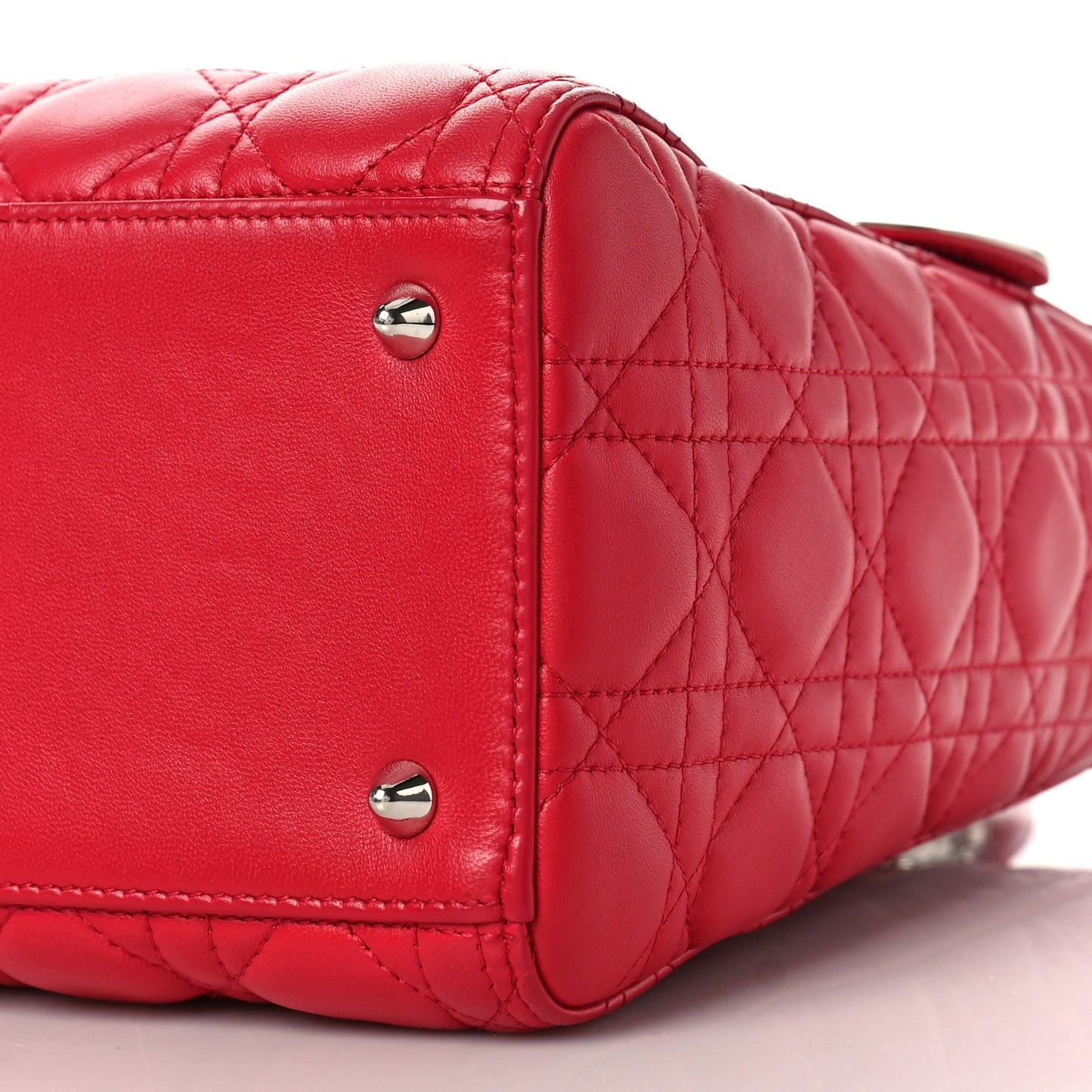 Lambskin Cannage Medium Lady Dior Fuchsia
