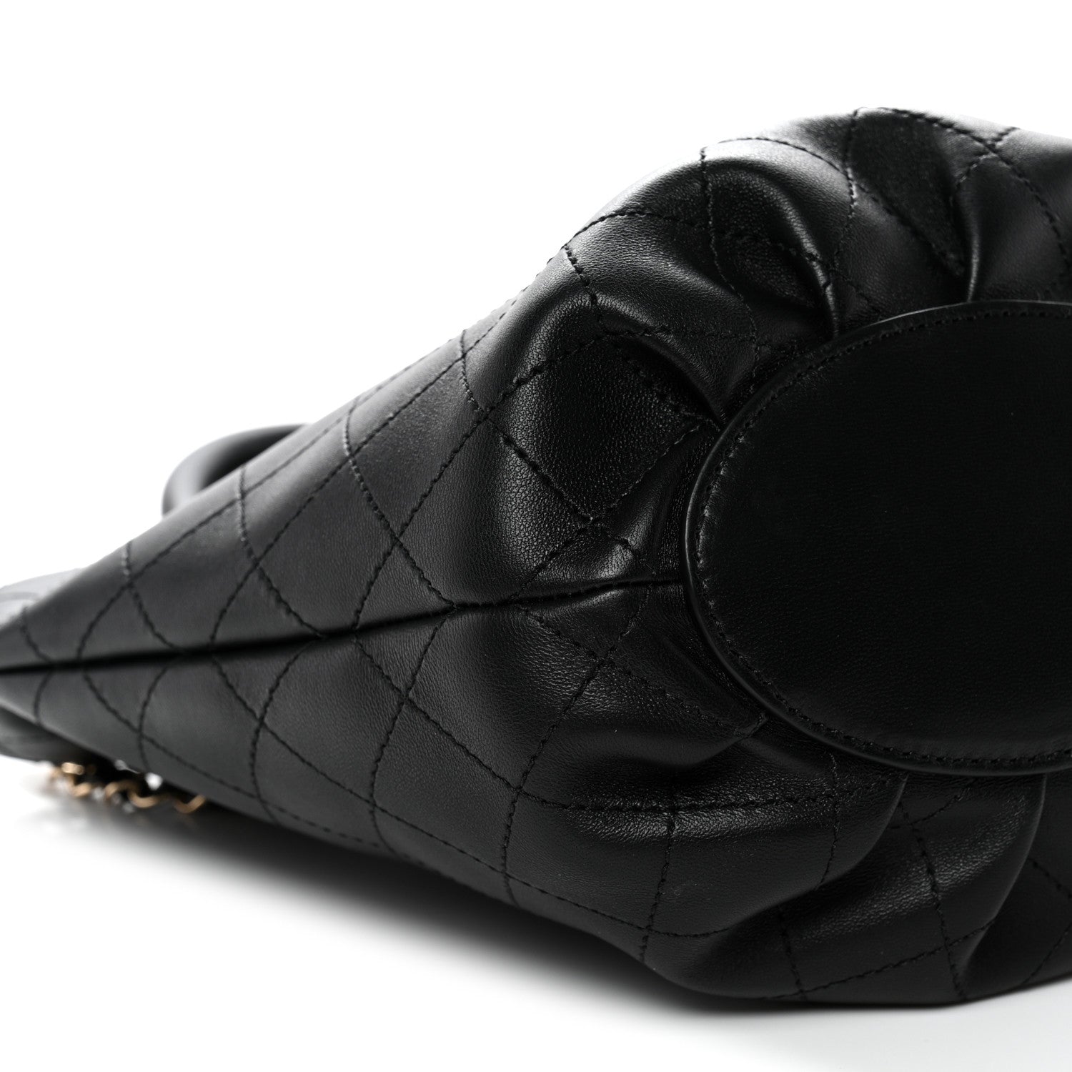 Chanel Lambskin Stitched Small Shopping Tote Black 9 of 10