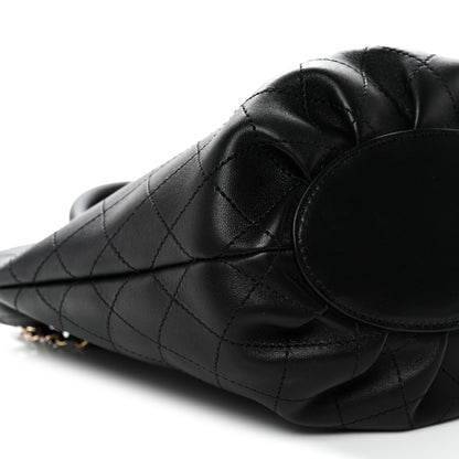 Chanel Lambskin Stitched Small Shopping Tote Black 9 of 10