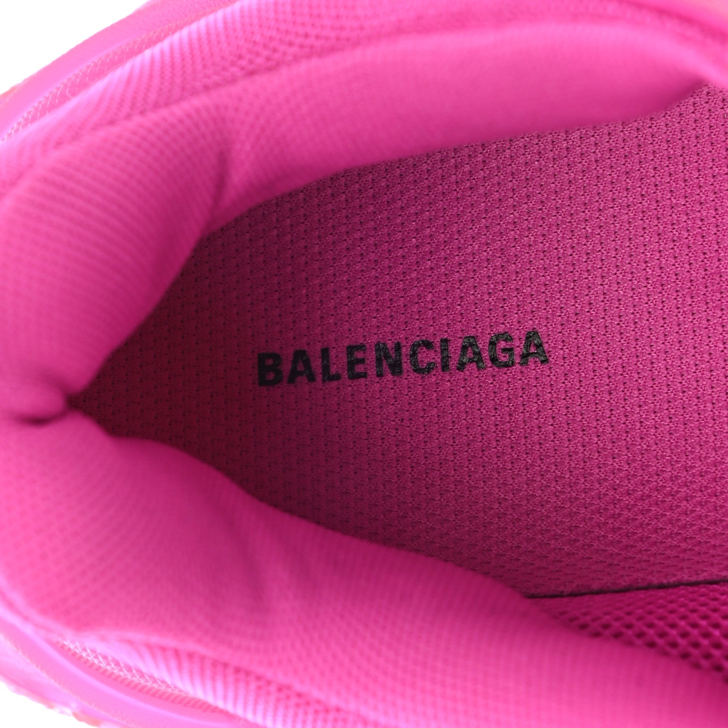 Balenciaga Fabric Mesh Clear Sole Fluo Womens Triple S Sneakers 40 Pink 7 of 9