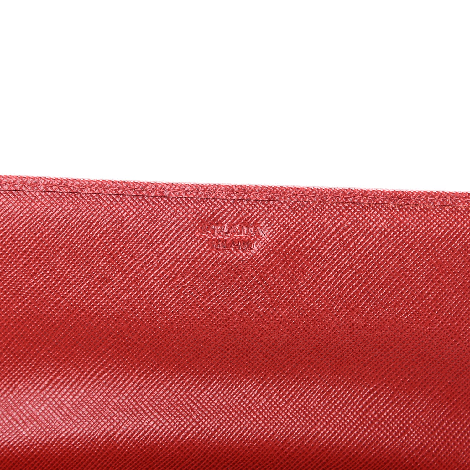 Prada Saffiano Metal Oro Chain Wallet Fuoco 5 of 11