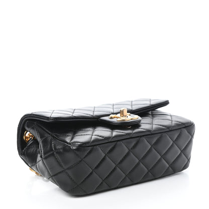 Chanel Lambskin Resin Quilted Mini Rectangular Pearl Samba Flap Black 4 of 10