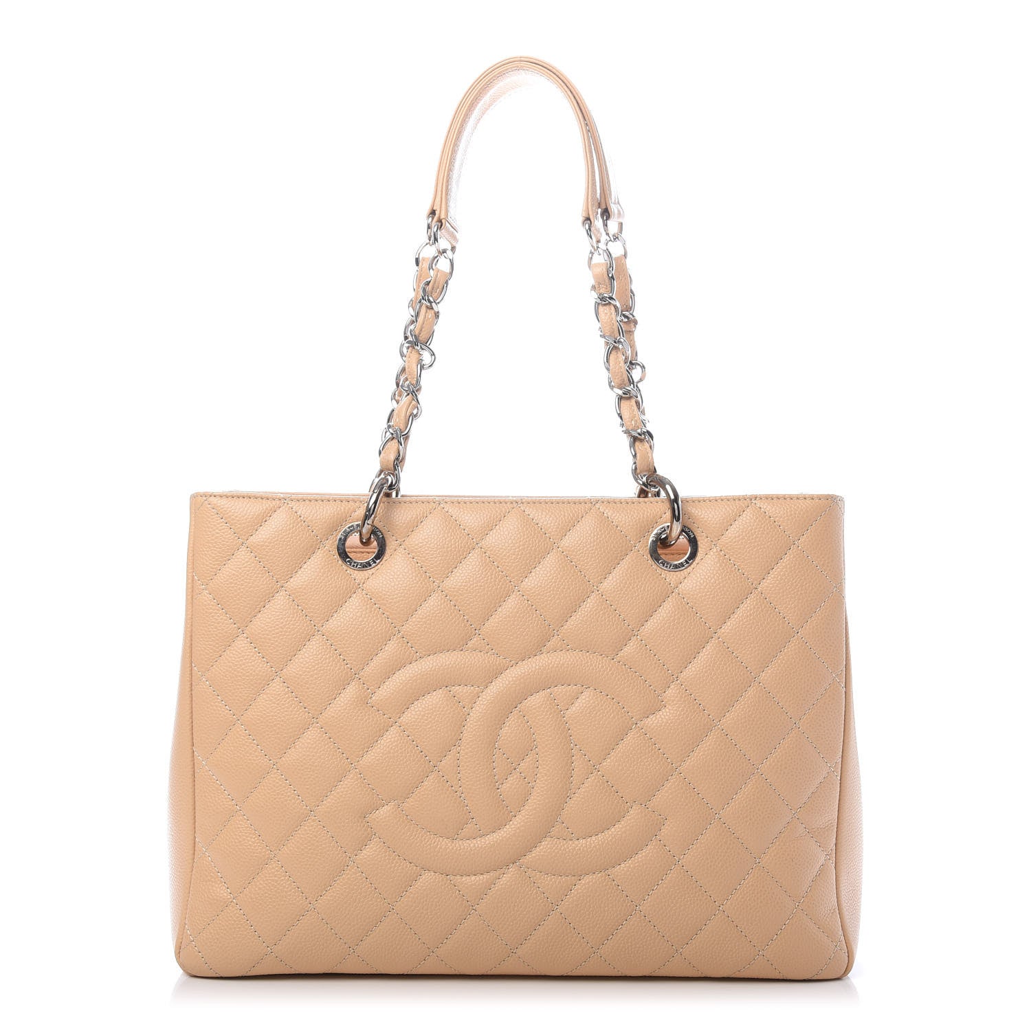 Chanel Caviar Quilted Grand Shopping Tote GST Beige 1 of 12
