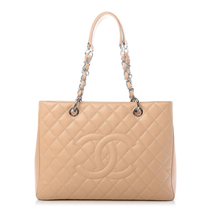 Chanel Caviar Quilted Grand Shopping Tote GST Beige 1 of 12