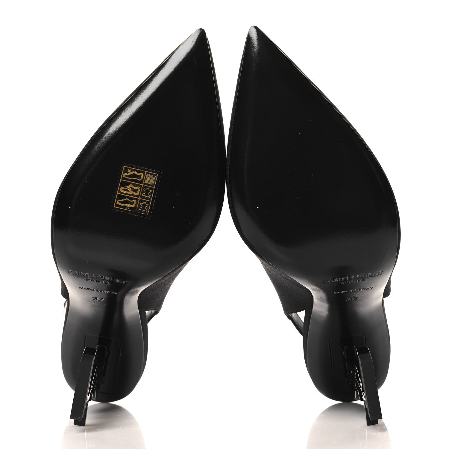 Saint Laurent Crepe De Chine Crystal Opyum 110 Slingback Pumps 37 Black 6 of 10