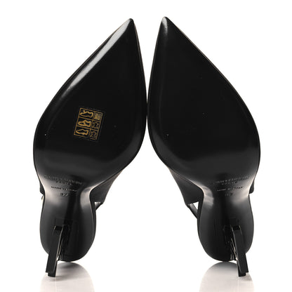 Saint Laurent Crepe De Chine Crystal Opyum 110 Slingback Pumps 37 Black 6 of 10