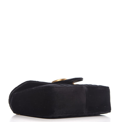 Gucci Velvet Matelasse Mini GG Marmont Shoulder Bag Black 4 of 7