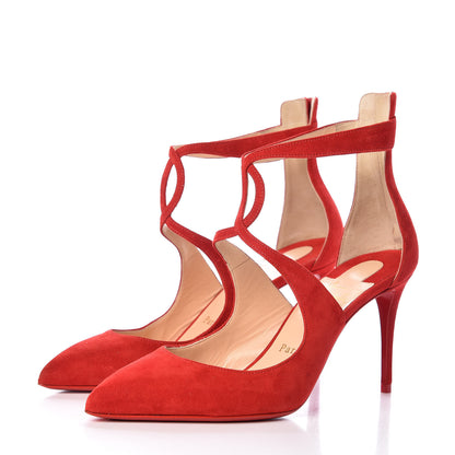 Christian Louboutin Veau Velours Rosas 85 Pumps 38.5 Loubi 3 of 9