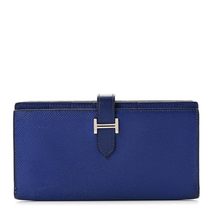 Hermes Epsom Bearn Gusset Wallet Bleu Electrique 1 of 12