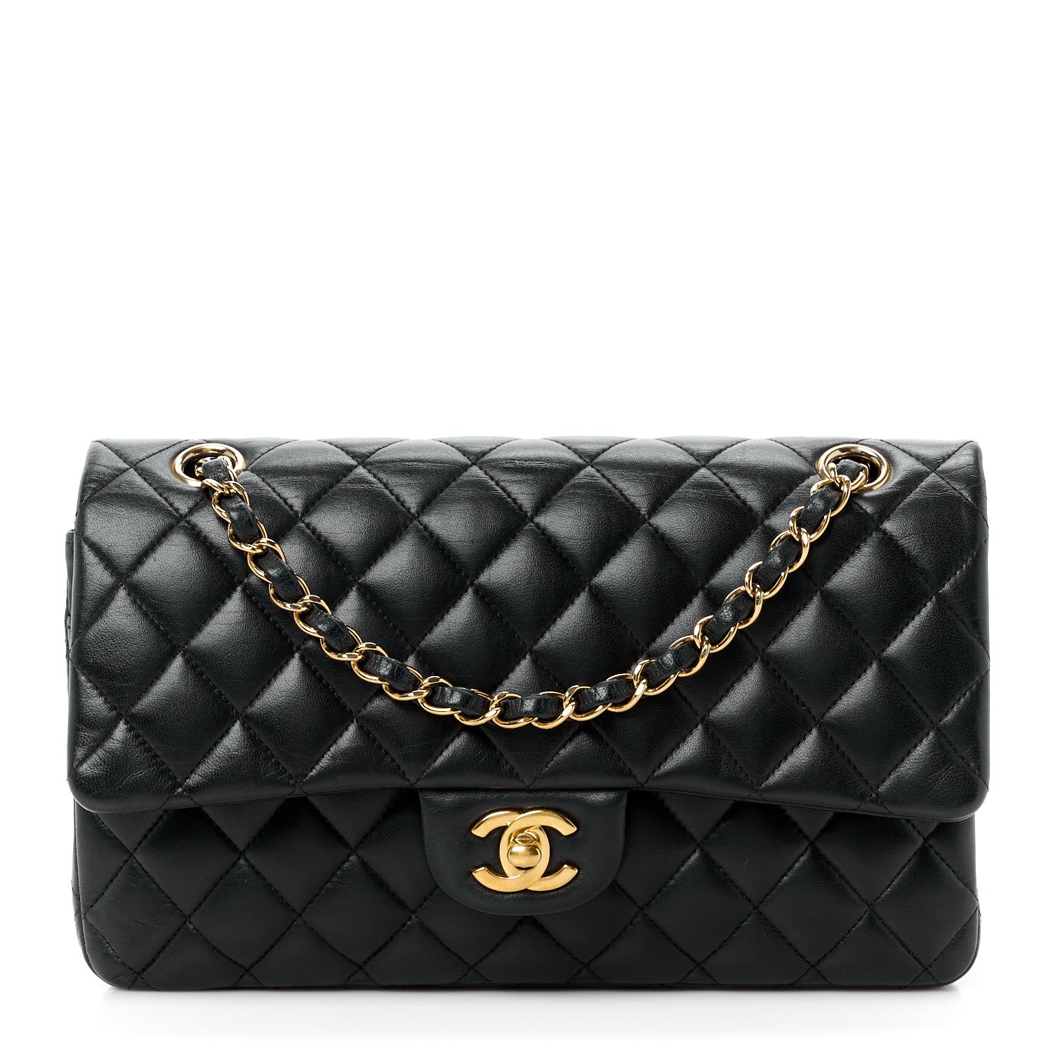 Chanel Lambskin Quilted Medium Double Flap Black 1 of 12