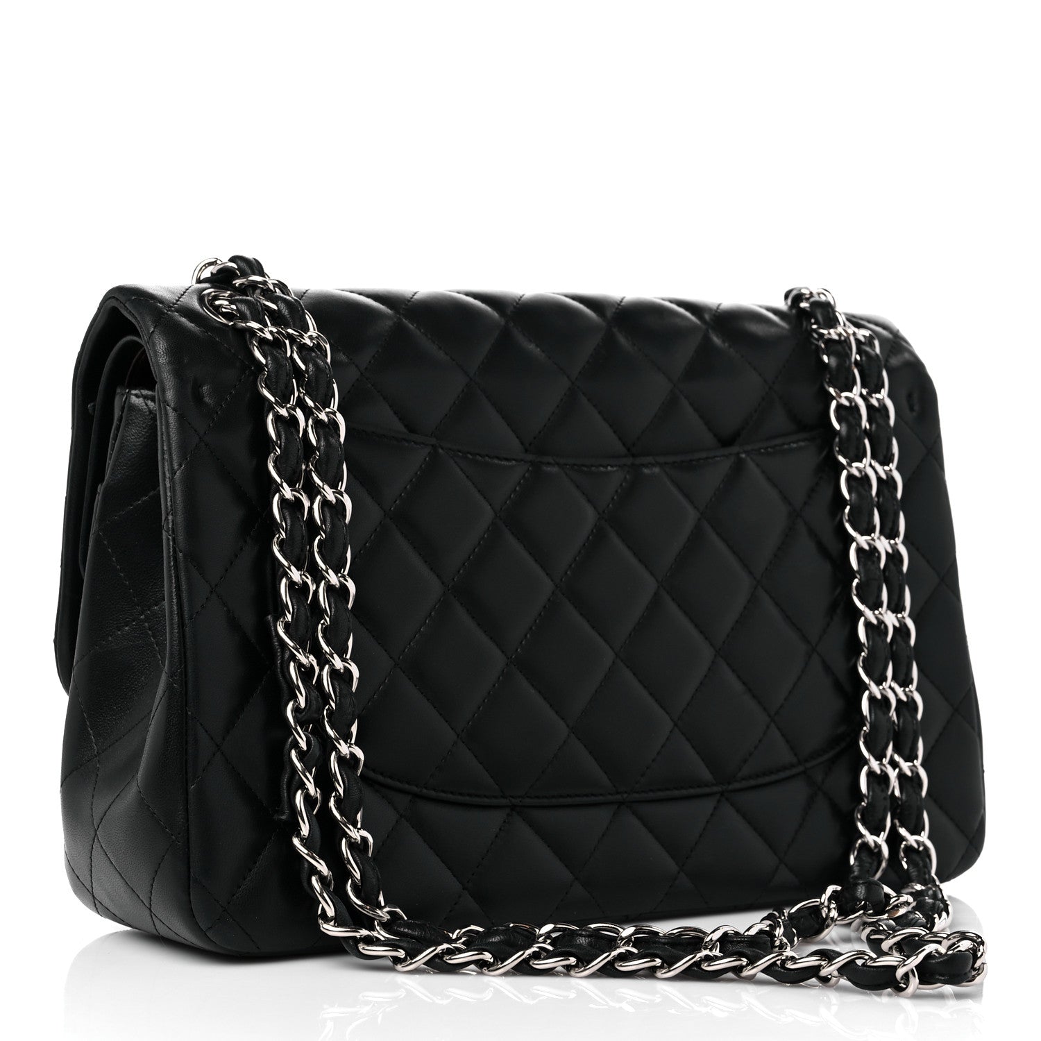 Chanel Lambskin Quilted Jumbo Double Flap Black 3 of 12
