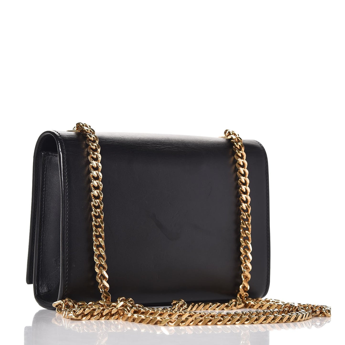 Calfskin Small Classic Monogram Kate Tassel Satchel Black