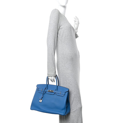 Hermes Taurillon Clemence BIRKIN 35 Mykonos 2 of 14