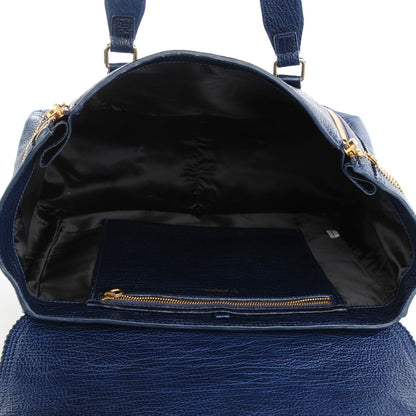 3.1 Phillip Lim 3.1 Textured Calfskin Medium Pashli Satchel Ink 5 of 7