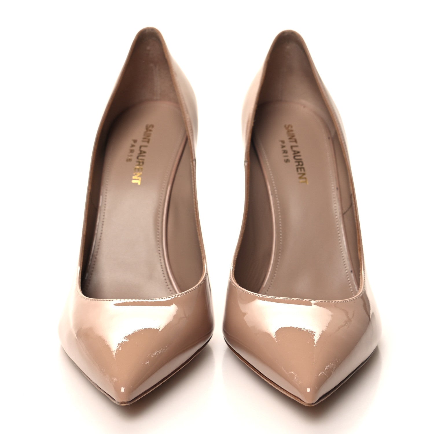 Saint Laurent Vernice Patent Anja 105 Pumps 40 Nude 2 of 9