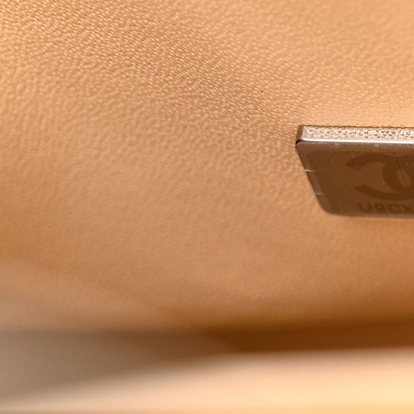 Lambskin Quilted Medium Double Flap Beige