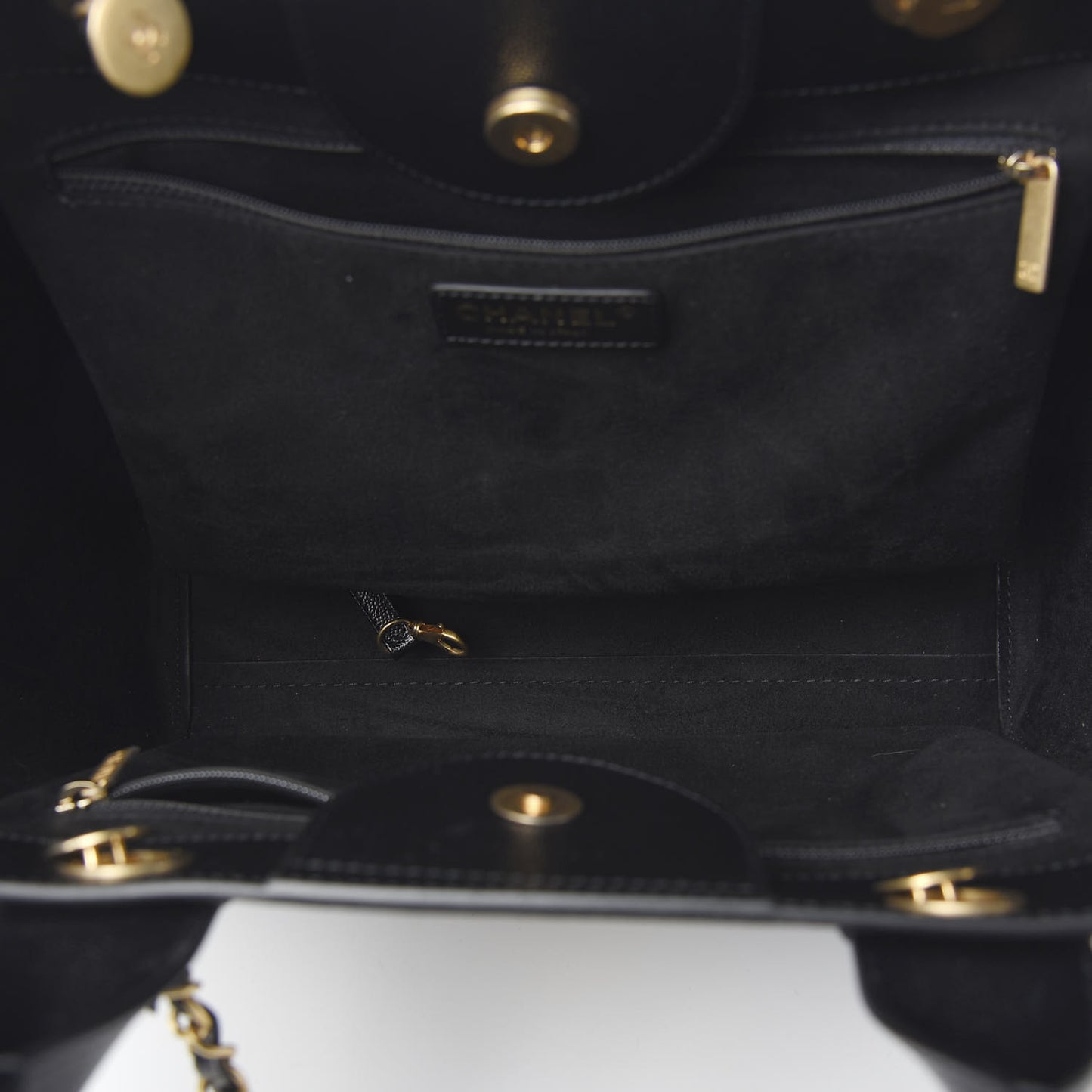 Caviar Small Studded Deauville Tote Black