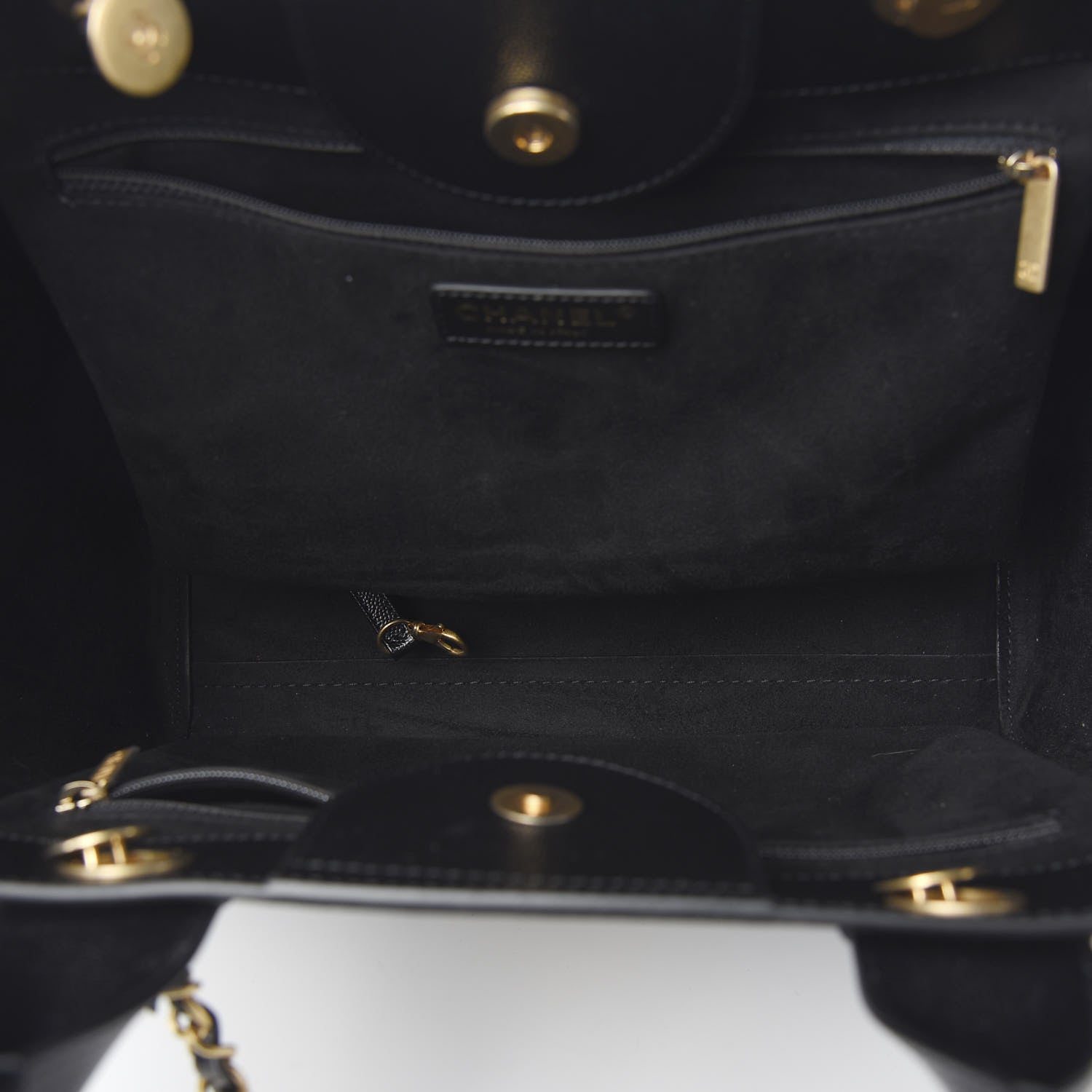 Chanel Caviar Small Studded Deauville Tote Black 4 of 9