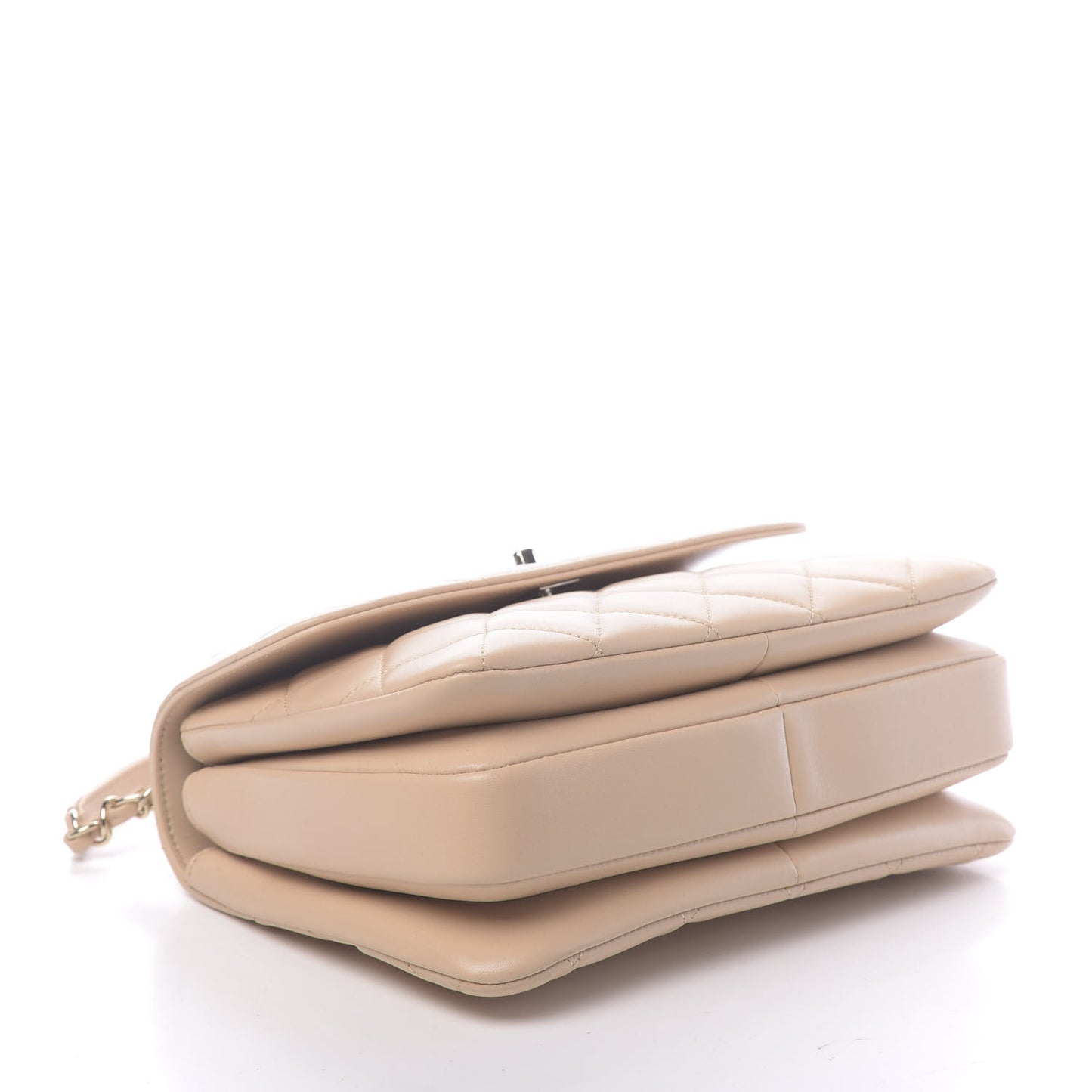 Lambskin Quilted Small Trendy CC Dual Handle Flap Bag Beige