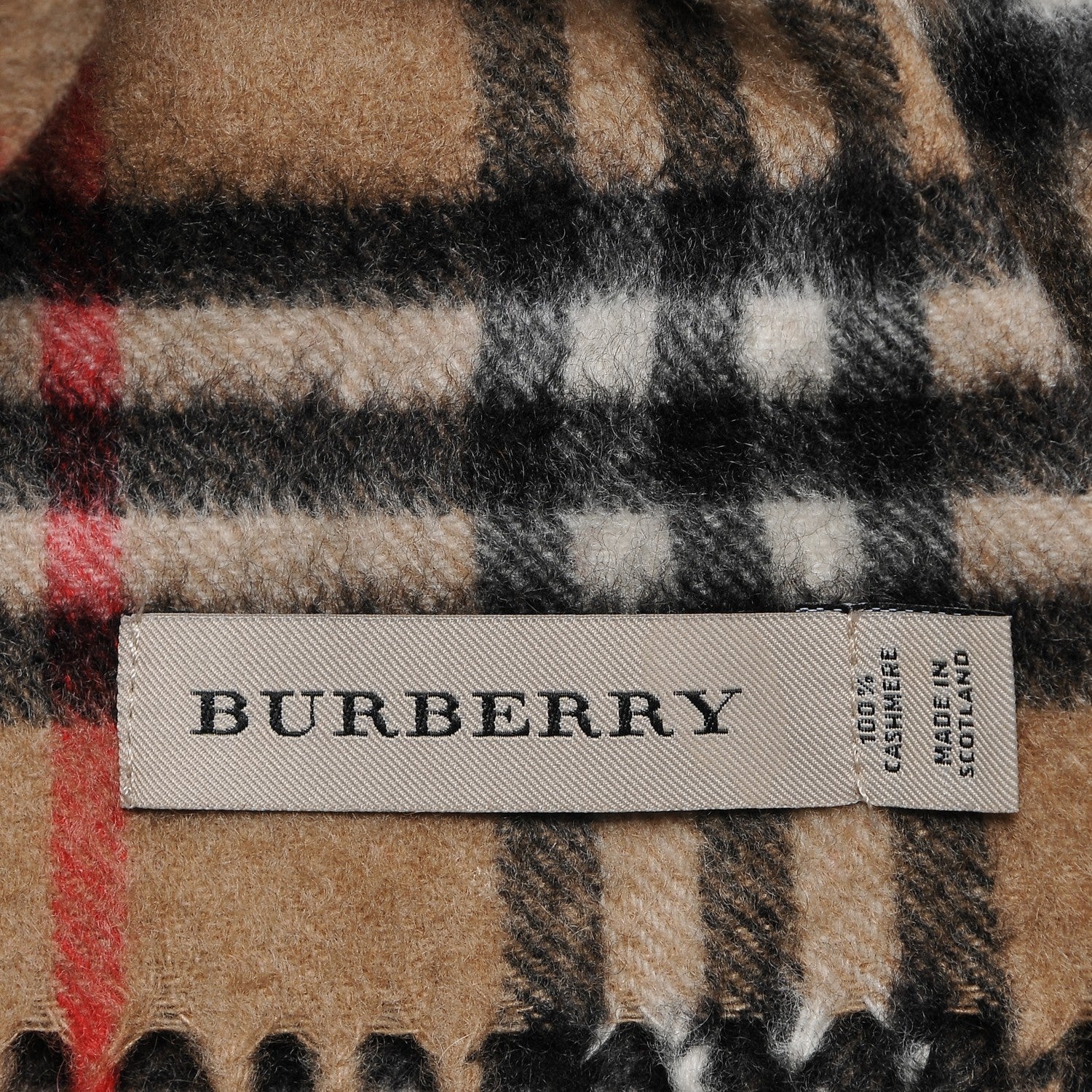 Burberry Cashmere House Check Fringe Scarf Camel 5 of 6
