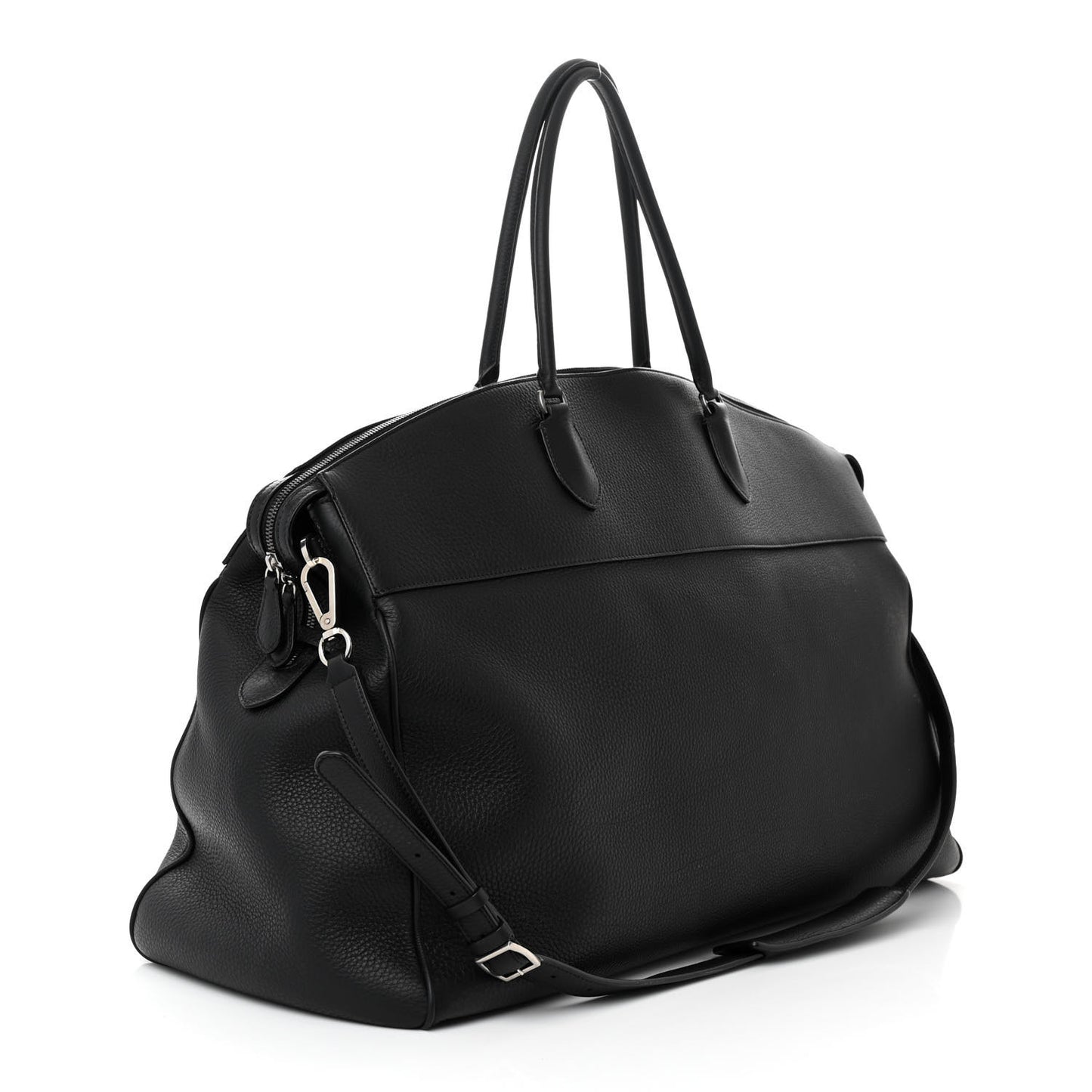 Grained Calfskin George XL Duffle Bag Black