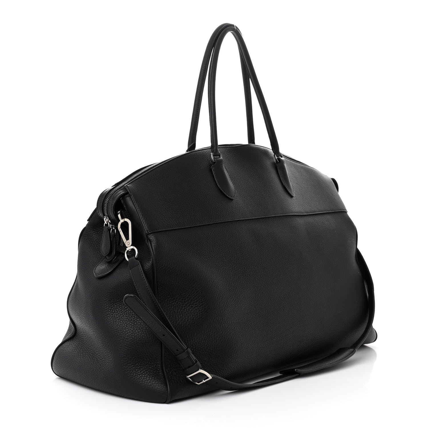 The Row Grained Calfskin George XL Duffle Bag Black 3 of 10