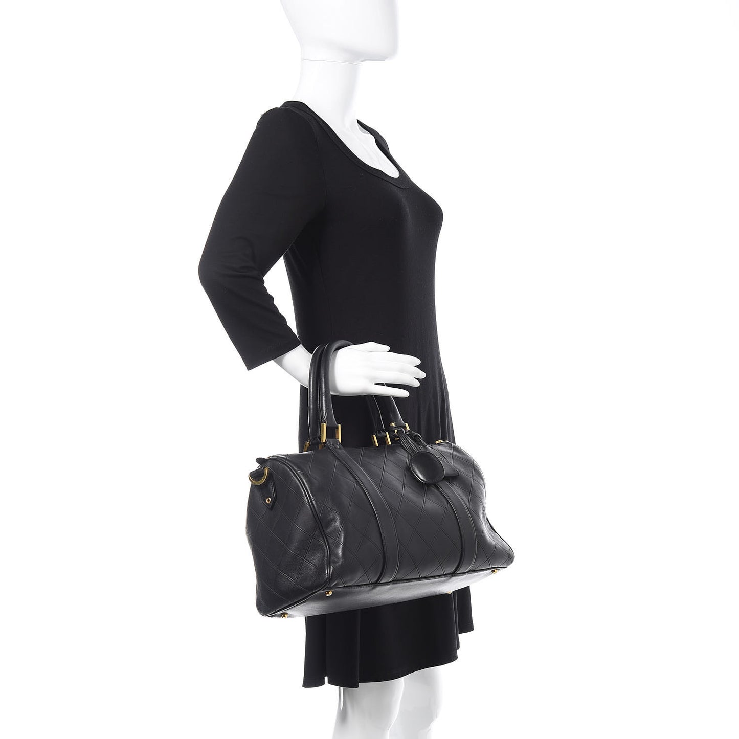 Calfskin Stitched CC Boston Black