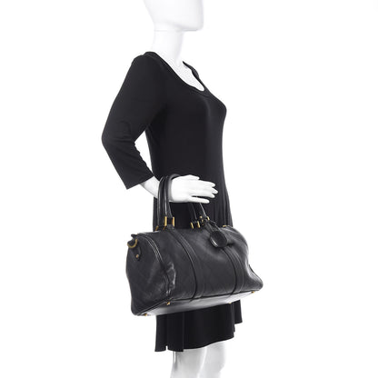 Chanel Calfskin Stitched CC Boston Black 2 of 13