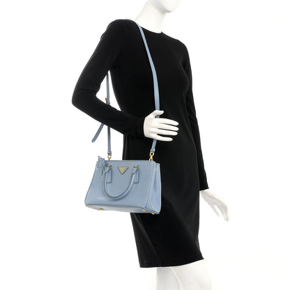Prada Saffiano Small Galleria Double Zip Tote Astrale 2 of 17