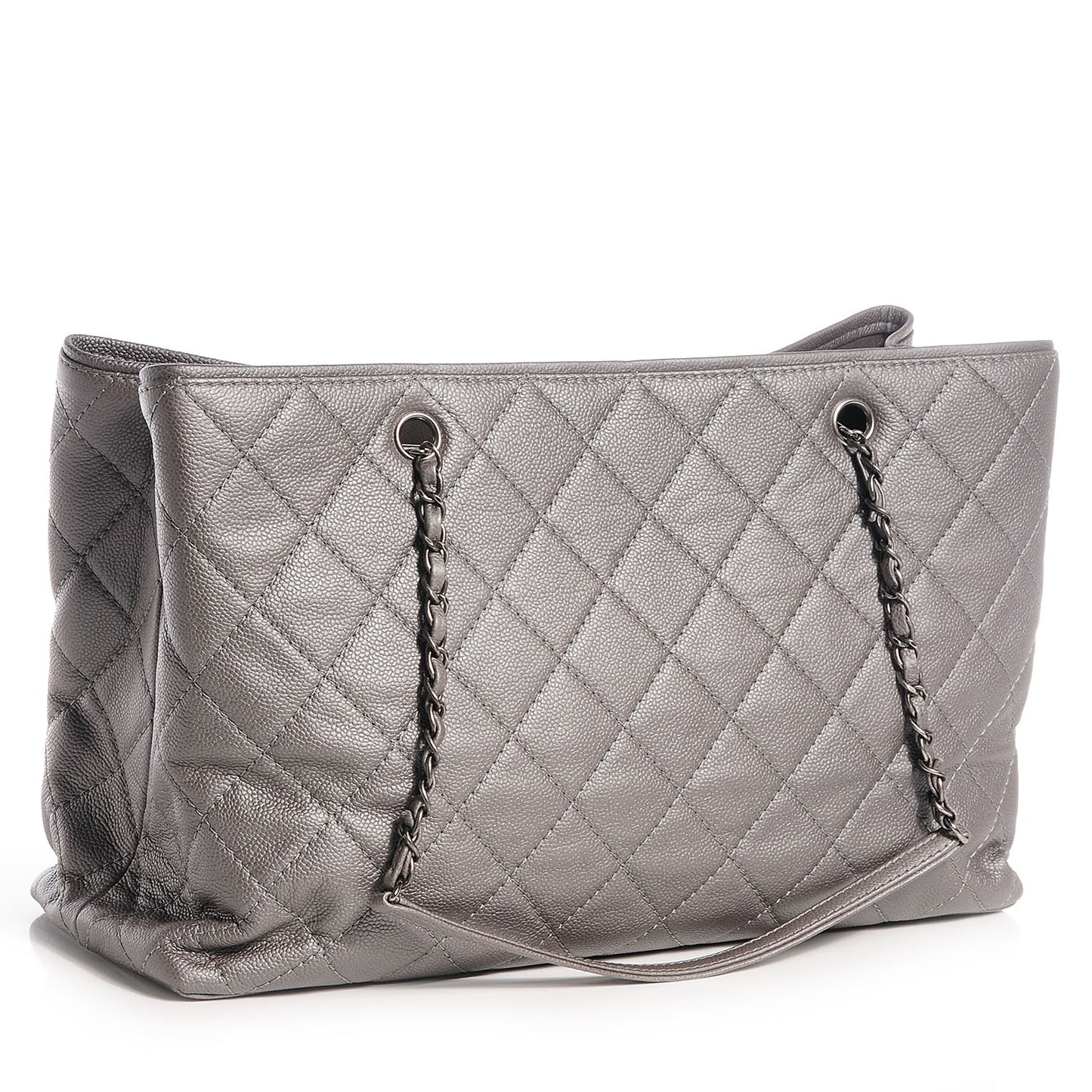 Metallic Caviar Large Be Caviar Tote Silver
