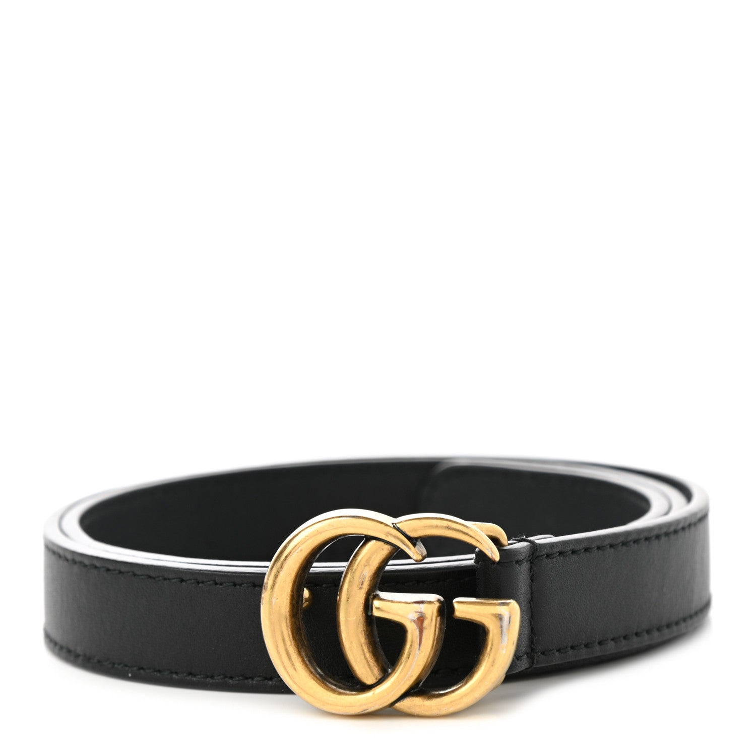 Gucci Calfskin Double G 20mm Belt 70 28 Black 1 of 3