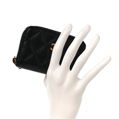 Chanel Caviar Quilted Zip Coin Purse Black 2 of 9