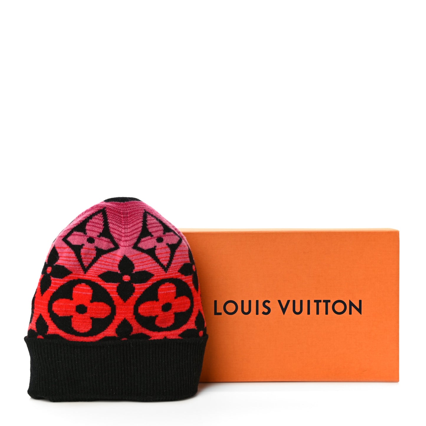 Wool Cashmere Monogram Sunset Snood Hat Black