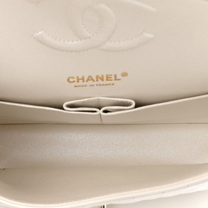 Chanel Iridescent Calfskin Quilted Medium Double Flap White 5 of 10