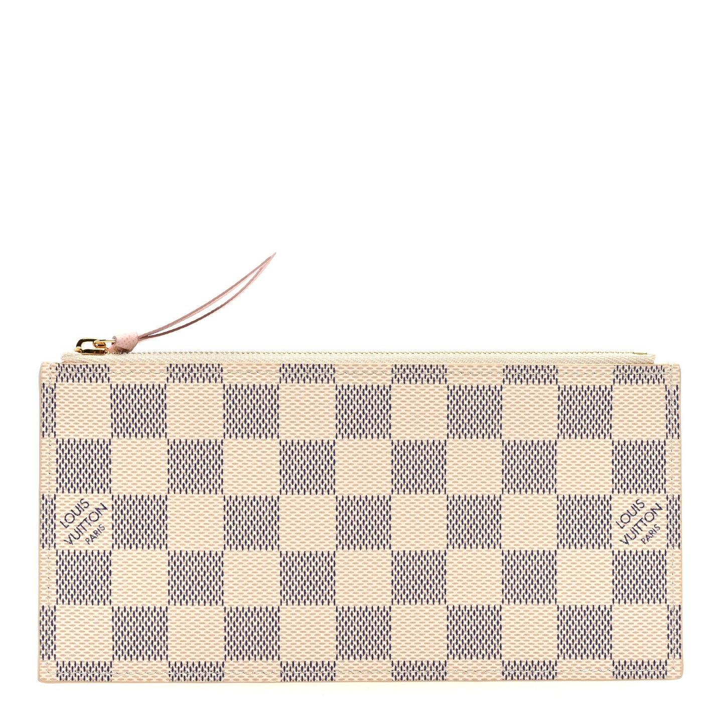Damier Azur Felicie Chain Wallet Zippered Insert Rose Ballerine