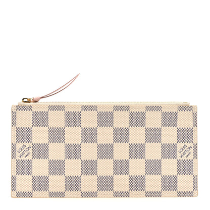 Louis Vuitton Damier Azur Felicie Chain Wallet Zippered Insert Rose Ballerine 1 of 6
