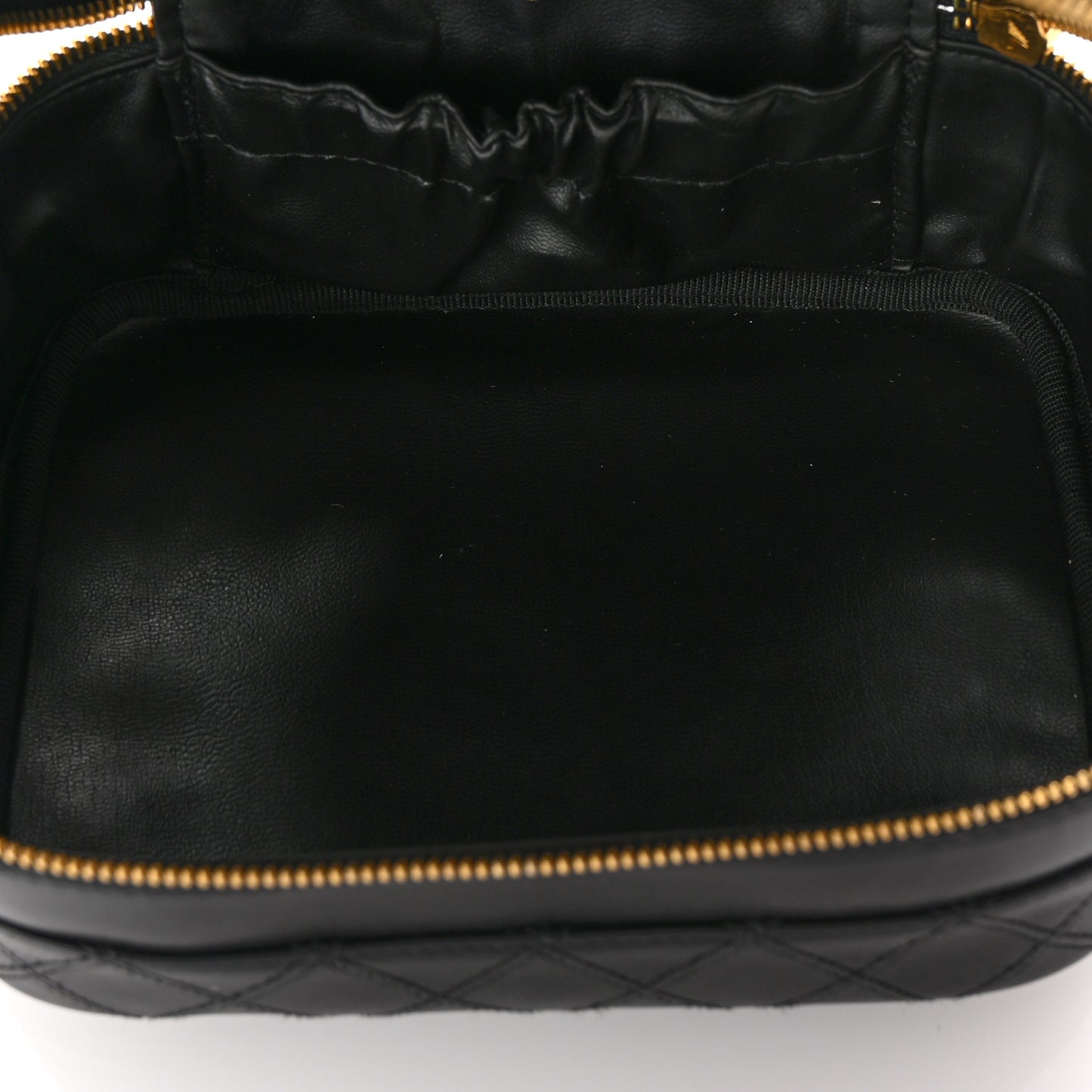 Lambskin Vanity Cosmetic Case Black