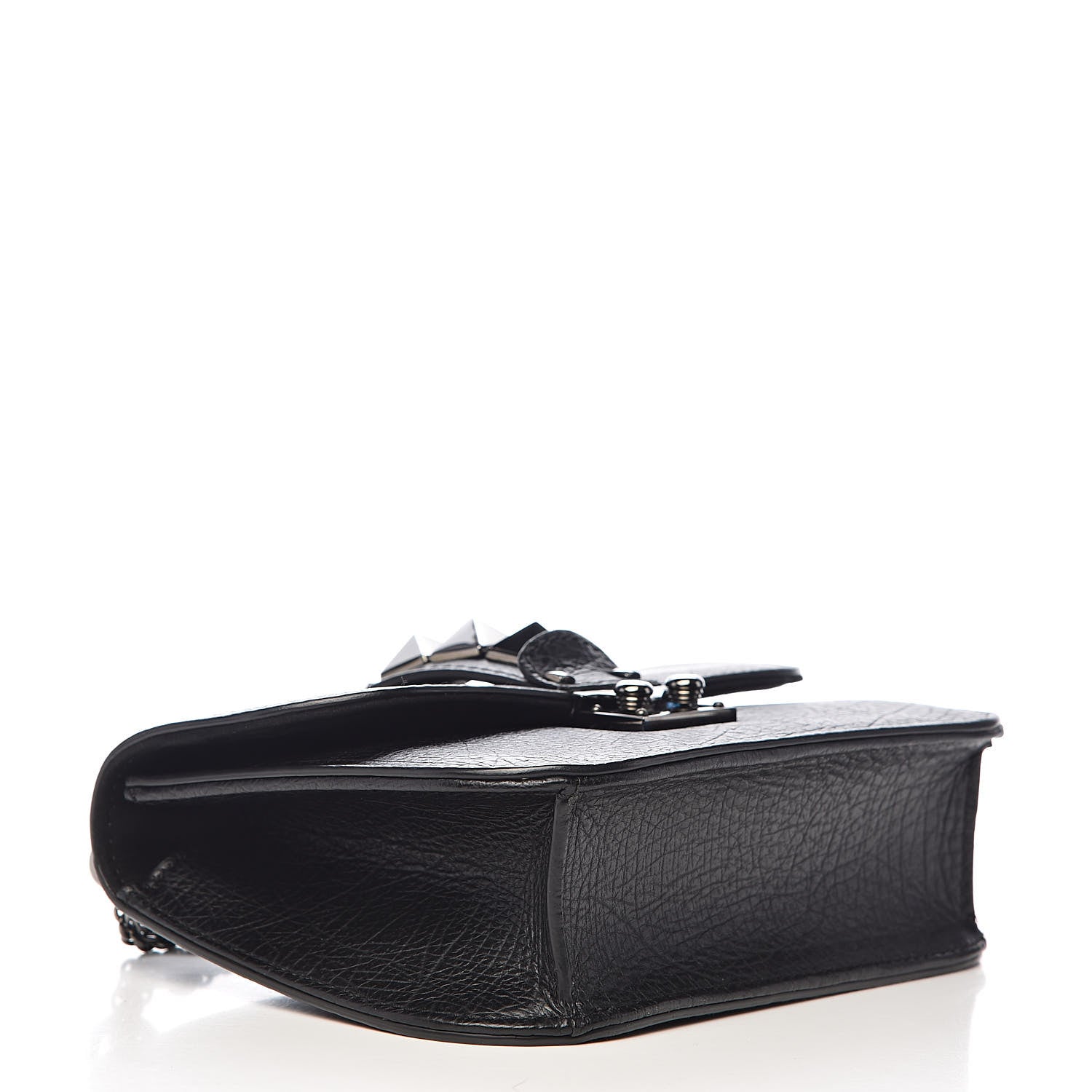 Valentino Garavani Pebbled Calfskin Small Glam Lock Rockstud Flap Black 4 of 11
