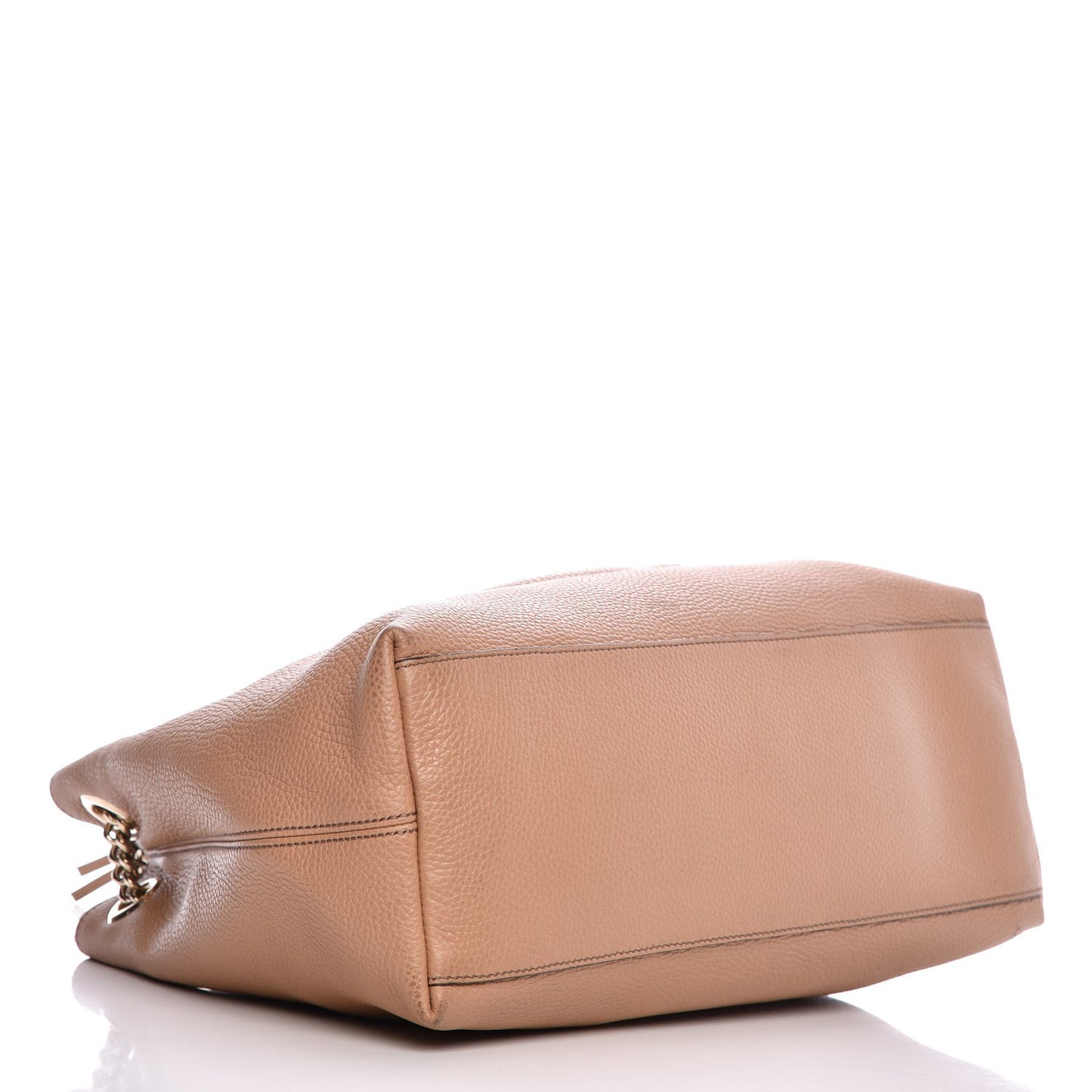 Pebbled Calfskin Medium Soho Chain Shoulder Bag Rose Beige