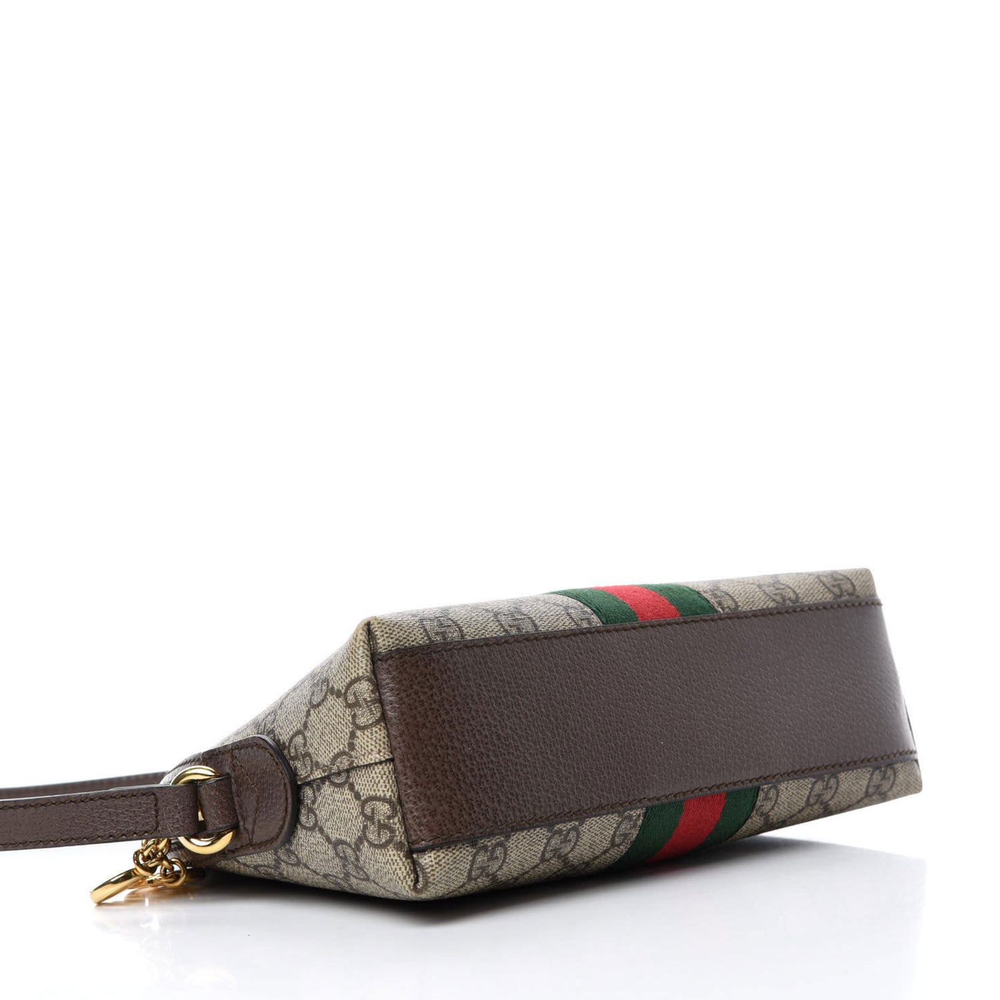 GG Supreme Monogram Textured Dollar Calfskin Web Small Ophidia Dome Shoulder Bag Beige Ebony New Acero