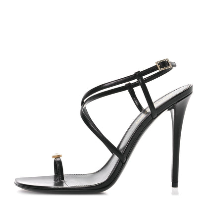 Saint Laurent Kid Egado Date 110 Sandals 37.5 Black 1 of 8