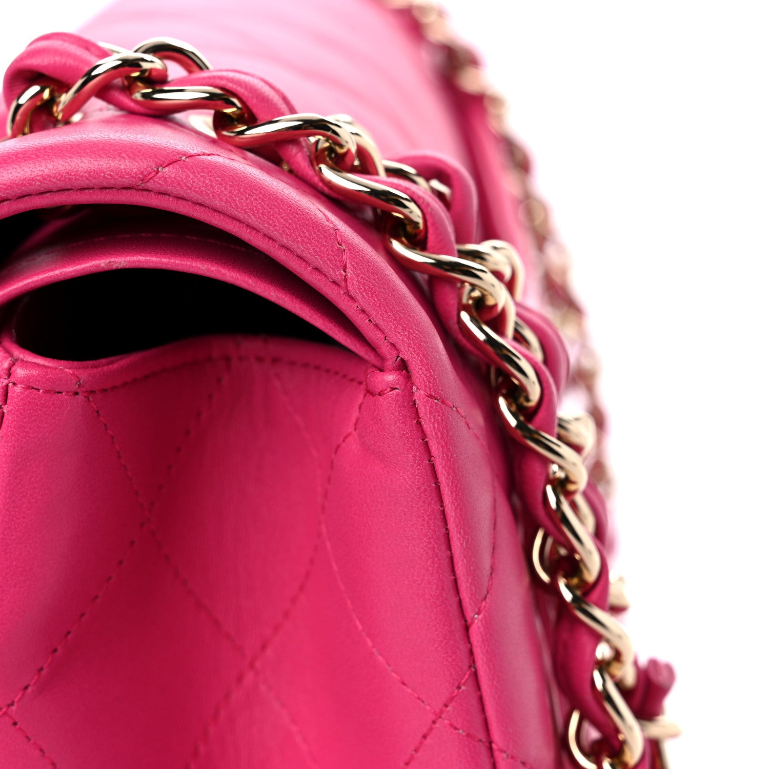 Chanel Lambskin Quilted Jumbo Double Flap Fuchsia 15 of 19