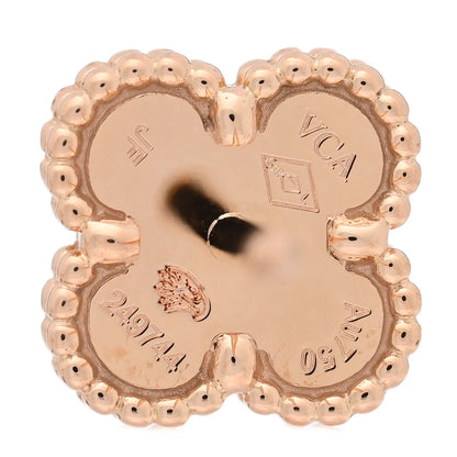 Van Cleef & Arpels 18K Rose Gold Carnelian Sweet Alhambra Earrings 4 of 5