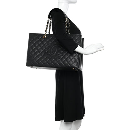 Chanel Caviar Quilted XL Grand Shopping Tote GST Black 2 of 11