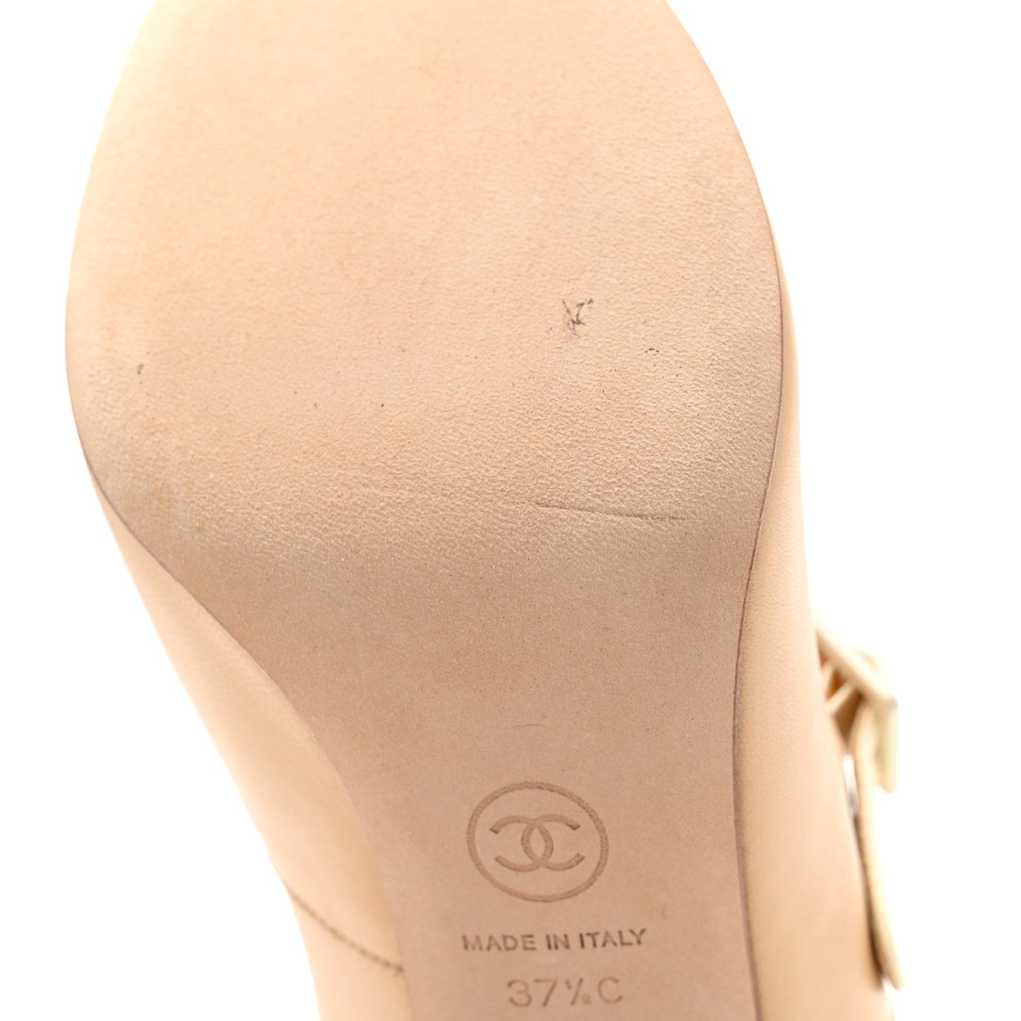 Lambskin Tri Color Cap Toe Mary Jane Pumps 37.5 Beige Black White