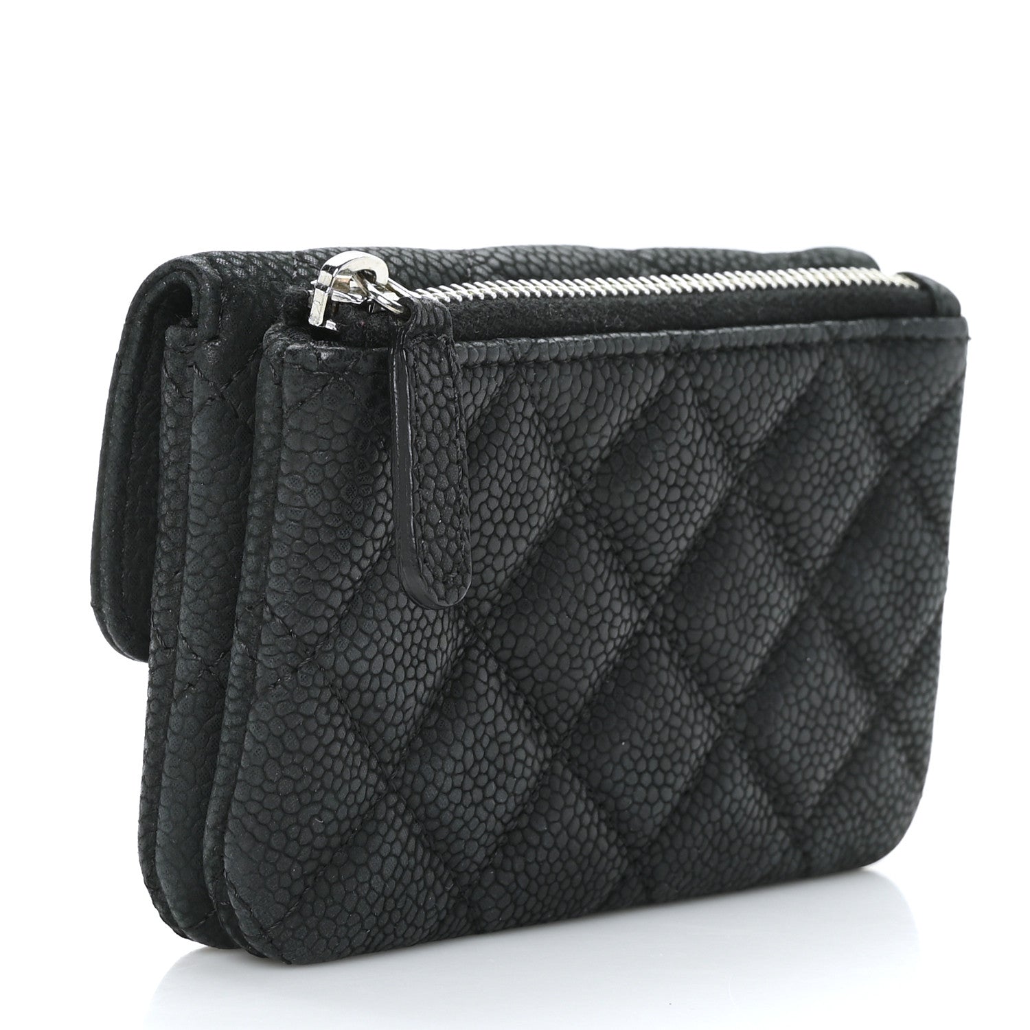 Chanel Iridescent Caviar Quilted Coin Purse Black 3 of 9