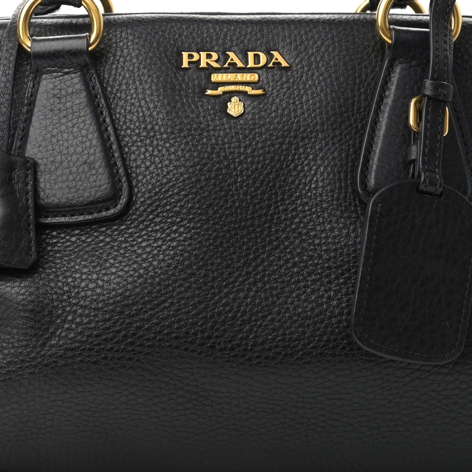 Prada Vitello Daino Tote Black 7 of 10