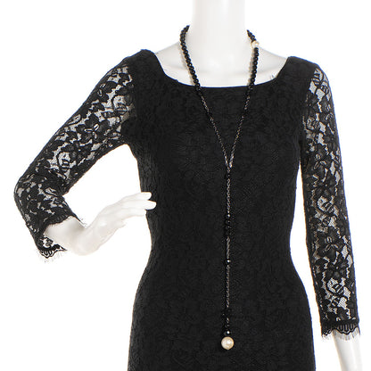 Chanel Pearl Beaded CC Long Necklace Ruthenium Black 2 of 5